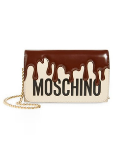 Moschino Chocolate Leather Wallet on a Chain in Fantasy Print Ivory at Nordstrom