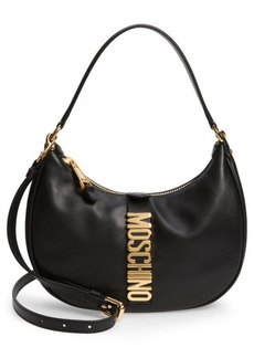 Moschino Logo Belt Leather Shoulder Bag in Black at Nordstrom
