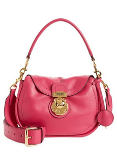 Moschino Teddy Lock Leather Hobo Bag in Fucsia at Nordstrom