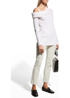 Neiman Marcus Off-Shoulder Cashmere Top 