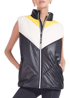 New Balance x STAUD Mixed Media Puffer Vest in Black at Nordstrom