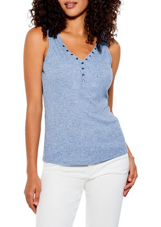 NIC + ZOE NIC and ZOE Speckled Knit Snap Tank 