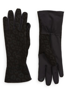 Nordstrom Leopard Back Tech Gloves in Black Combo at Nordstrom