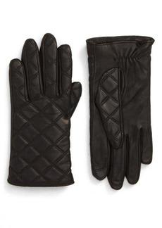 Nordstrom Quilted Leather Tech Gloves in Black at Nordstrom