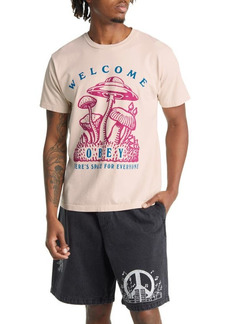 Obey Welcome Organic Cotton Graphic Tee in Sago at Nordstrom