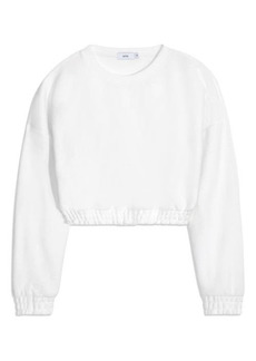 Onia Women's Crop Cotton Terry Sweatshirt in White at Nordstrom