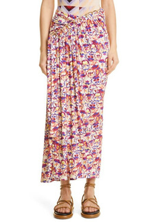 paco rabanne x Fondation Vasarely Ruched Sunny Pansy Chain Detail Jersey Skirt at Nordstrom