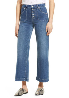 PAIGE Anessa High Waist Button Fly Wide Leg Jeans in Mirella at Nordstrom