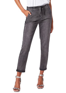 PAIGE Christy Drawstring High Waist Denim Pants in Faded Mist at Nordstrom