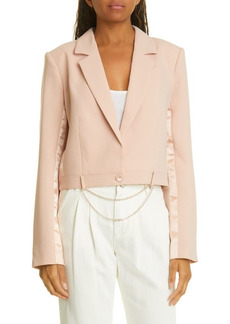 PAIGE Dolcetto Satin Trim Blazer in Rose Dust at Nordstrom