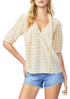 PAIGE Esta Blouse in Cream/Rose Dust Red at Nordstrom