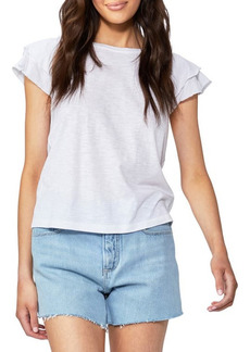 PAIGE Linnea Flutter Sleeve T-Shirt in White at Nordstrom