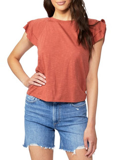 PAIGE Linnea Ruffle Sleeve T-Shirt in Muted Clay at Nordstrom