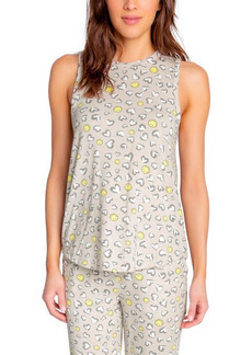 PJ Salvage Happy Days Jersey Tank in Lilac Hearts at Nordstrom