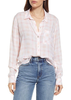 Rails Josephine Plaid Button-Up Blouse in Peach Plaid at Nordstrom