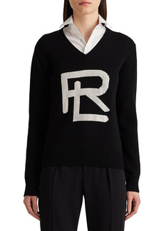 Ralph Lauren Intarsia-Knit Rl Merino-Silk Sweater