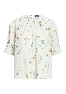 Ralph Lauren: Polo Cotton Floral Puff-Sleeve Blouse