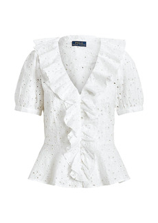 Ralph Lauren: Polo Ryle Embroidered Eyelet Blouse
