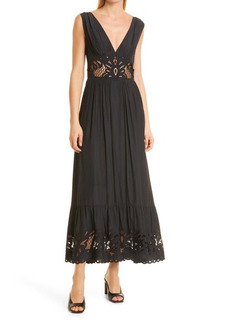 Ramy Brook Barb Embroidered Detail Maxi Dress in Black at Nordstrom