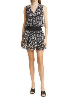 Ramy Brook Boone Drop Waist Cotton Dress in Black Combo at Nordstrom