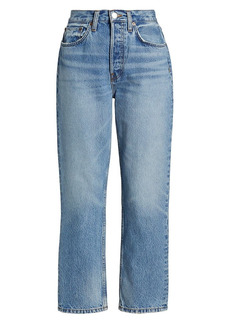 Re/Done 70s High-Waisted Cropped Stove Pipe Jeans