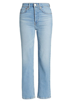 Re/Done 70s Stove Pipe High-Rise Stretch Straight Crop Jeans