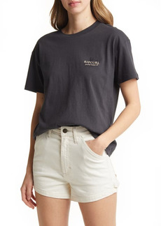 Rip Curl Lunar Tides Relaxed Cotton Graphic Tee in Washed Black at Nordstrom