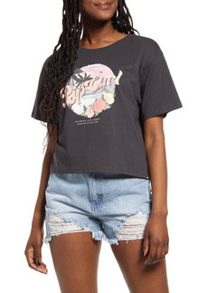 Rip Curl On the Coast Crop Cotton Graphic Tee in Washed Black at Nordstrom