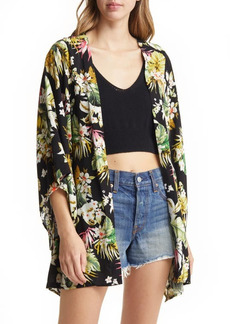Rip Curl On the Coast Floral Open Front Jacket in Black at Nordstrom