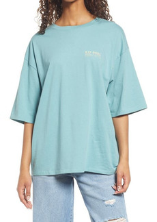 Rip Curl Women's Destroy Waves Not Beaches Cotton Graphic Tee in Teal at Nordstrom
