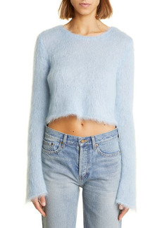 Saint Laurent Crop Mohair Blend Sweater
