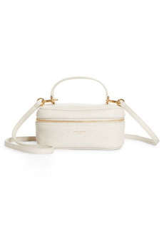 Saint Laurent East/West Vanity Case Quilted Leather Top Handle Bag in Crema Soft at Nordstrom