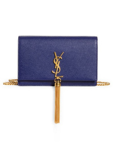 Saint Laurent Kate Leather Wallet on a Chain in Bleu Otremer at Nordstrom