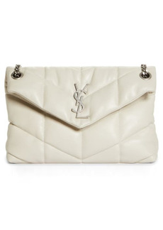 Saint Laurent Small Lou Leather Puffer Bag in Crema Soft at Nordstrom