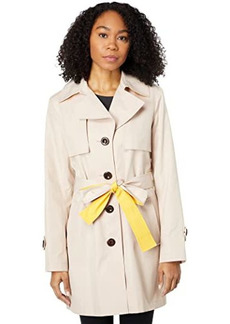 Sam Edelman Double-Breasted Trench with Contrast Pop Color Detail