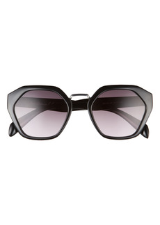 Sam Edelman 53mm Round Sunglasses in Black at Nordstrom