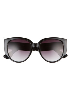 Sam Edelman 55mm Gradient Cat Eye Sunglasses in Black at Nordstrom
