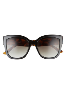 Sam Edelman 55mm Gradient Rectangular Sunglasses in Black/Tortoise at Nordstrom