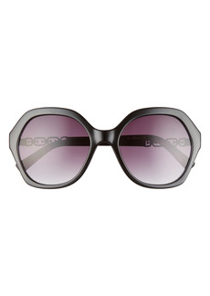 Sam Edelman 59mm Gradient Cat Eye Sunglasses in Black/Gradient Smoke Purple at Nordstrom