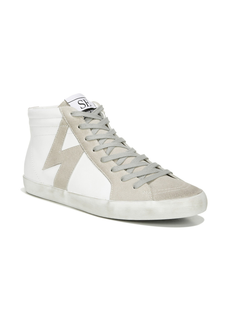 Sam Edelman Avon High Top Platform Sneaker in Bright White/Griege Leather at Nordstrom