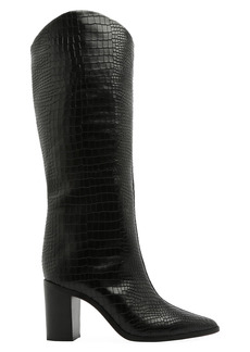SCHUTZ Analeah Lizard-Embossed Leather Boots