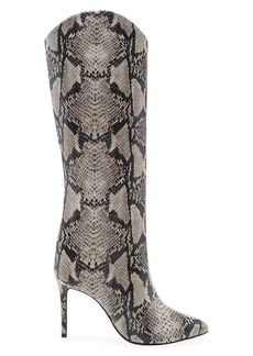 SCHUTZ Maryana Knee-High Snakeskin-Embossed Leather Boots