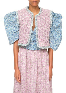 Sea Ida Mixed Floral Print Cotton Vest in Lilac at Nordstrom
