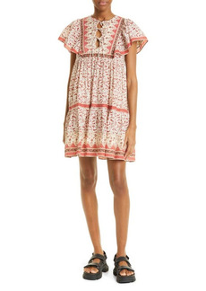 Sea Ivette Mix Floral Cotton Tunic Dress in Red at Nordstrom
