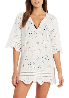 Sea Level Saltcake Eyelet Cotton Cover-Up Tunic in White at Nordstrom