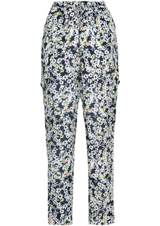 See By Chloé Woman Floral-print Crepe Tapered Pants Black