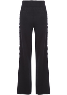 See By Chloé Woman Monogram-trimmed Wool And Cotton-blend Track Pants Black