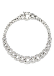 SHAY Graduated Pavé Diamond Link Necklace in White Gold at Nordstrom
