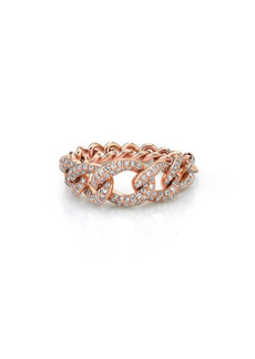 SHAY Graduated Pavé Diamond Link Ring in Rose Gold at Nordstrom