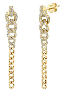 SHAY Pavé Diamond 2 in 1 Drop Earrings in Yellow Gold at Nordstrom